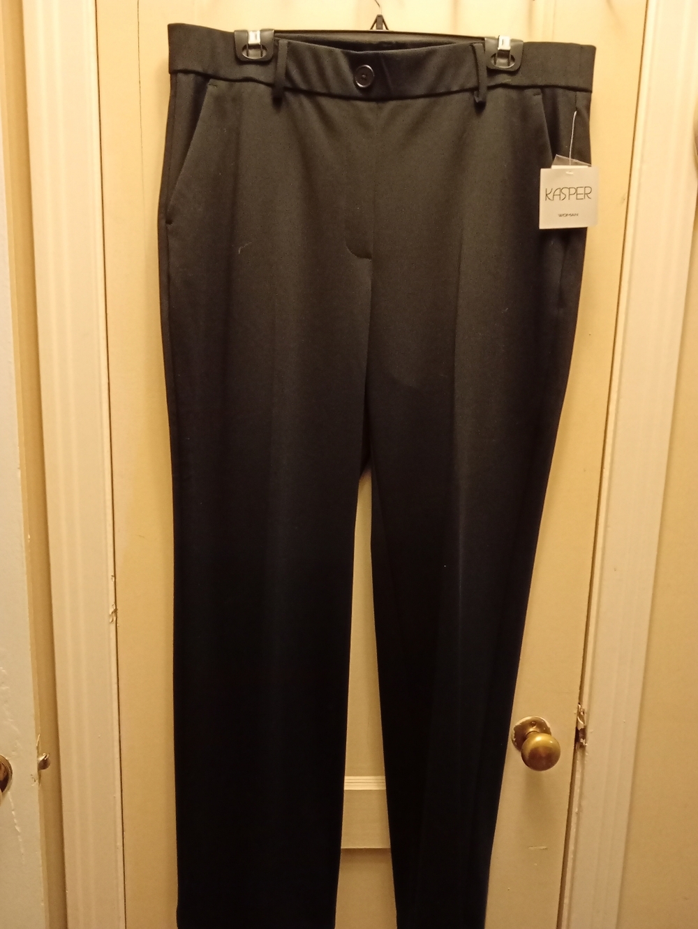 Kasper Black Straight-Leg Work Trousers